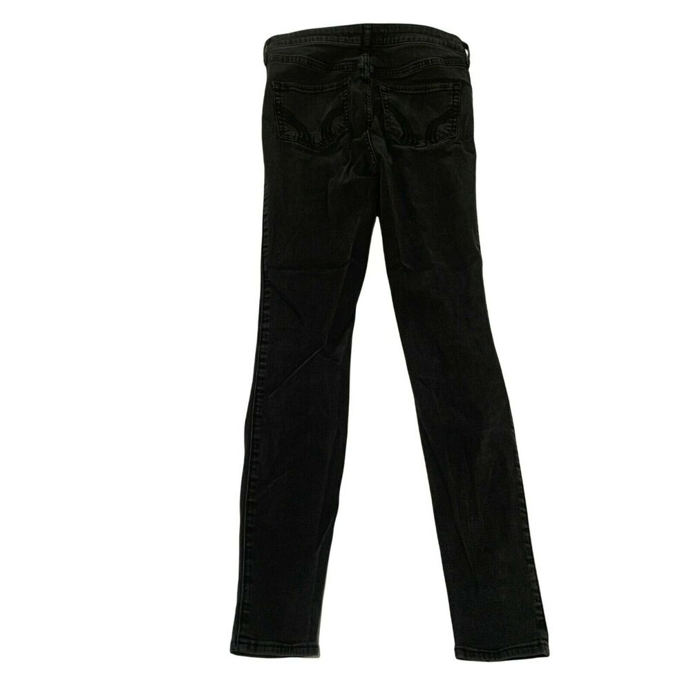 Hollister Womens Skinny Jeans Black Charcoal Size 5 W27L29 Stretch Mid Rise - Picture 2 of 7